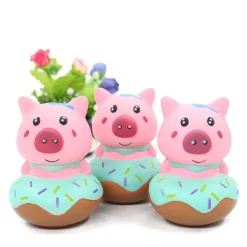 Pig in a Donut Squishy Stress Reliever So Cute! Extra Sprinkles and NO Calories!