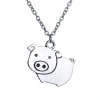 Pig Necklace! Just for fun, Cute Silver Tone Fashion Necklace