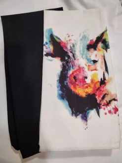 Pig Tea Towel Original Art Local Artist Made