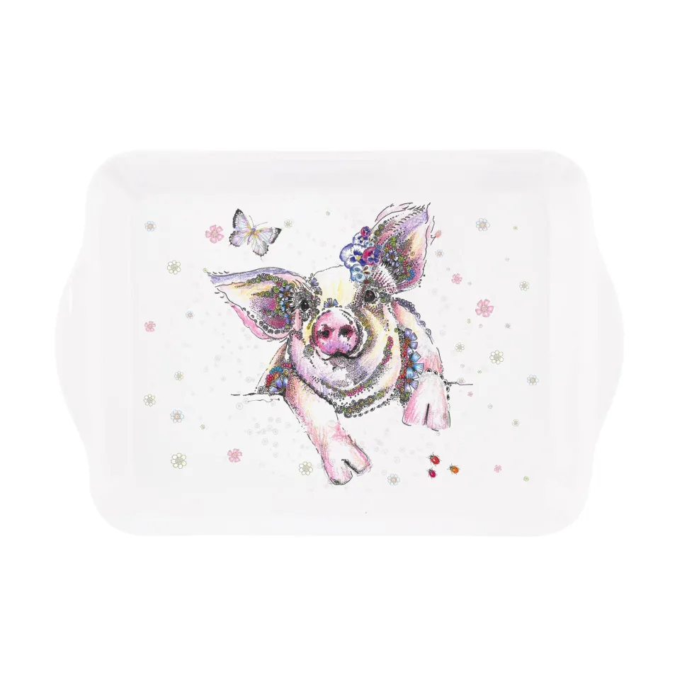 PIG TRAY Melamine, So Cute!