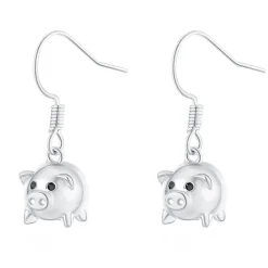 Piggy Drop Fashion Earrings-So Cute! Gold Plated Brass