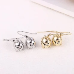 Piggy Drop Fashion Earrings-So Cute! Gold Plated Brass