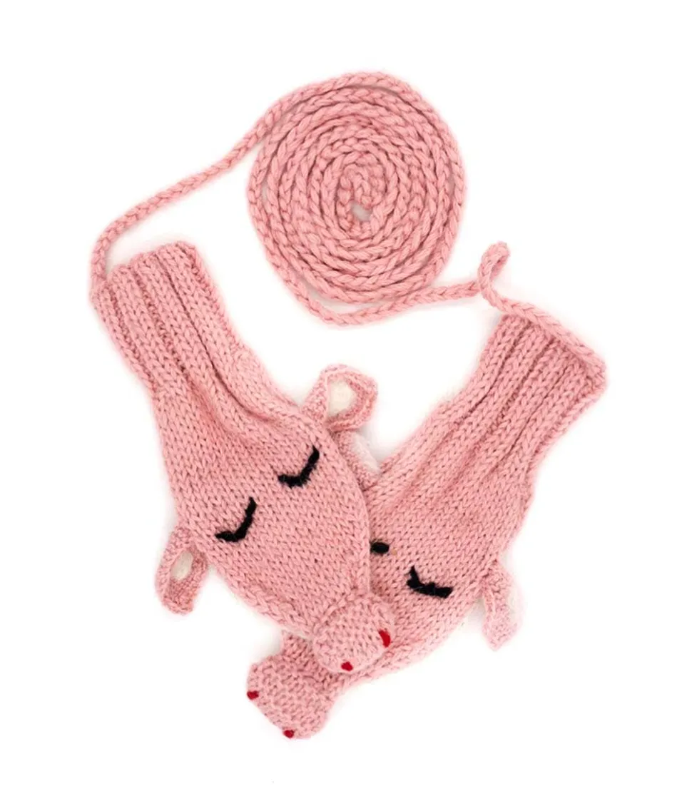 Piggy: Kids Hand Knit Alpaca Mittens