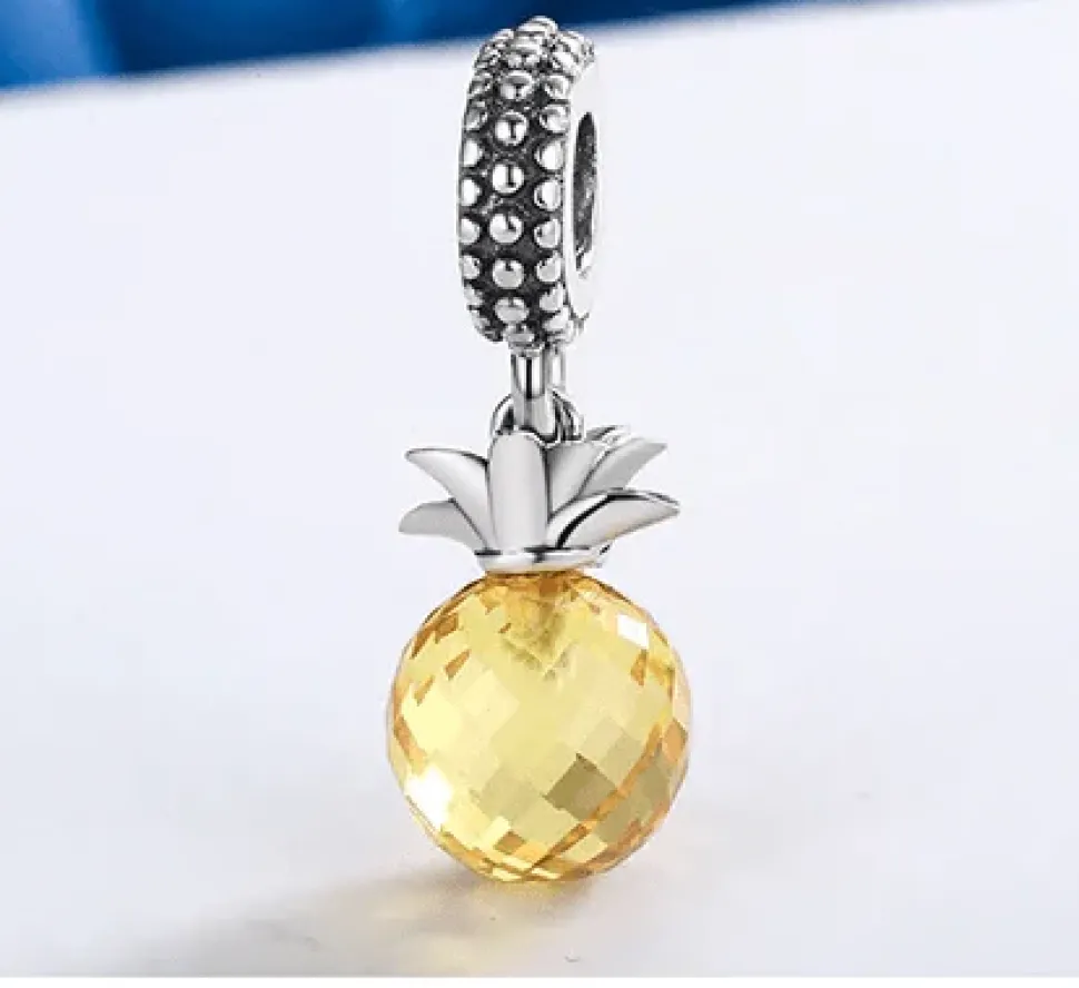 Pineapple Pandora style Charm 925 Sterling Silver