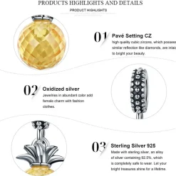 Pineapple Pandora style Charm 925 Sterling Silver