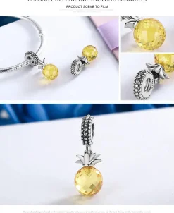 Pineapple Pandora style Charm 925 Sterling Silver