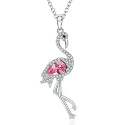 Pink Flamingo Fine 925 Sterling Silver Necklace