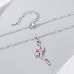 Pink Flamingo Fine 925 Sterling Silver Necklace