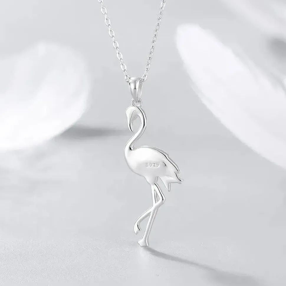 Pink Flamingo Fine 925 Sterling Silver Necklace