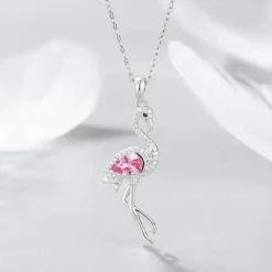 Pink Flamingo Fine 925 Sterling Silver Necklace