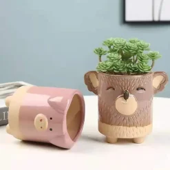Pink Piggy Planter Decorative Planter