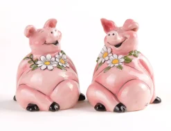 Pink Pigs Funny Salt & Pepper Set Handmade