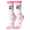 Pink Ribbon Socks - Never Give Up Hope Women's Sock Size 9-11