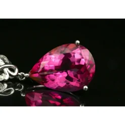 Pink Topaz, 14.25ctw Necklace with Diamonds in 18K Gold