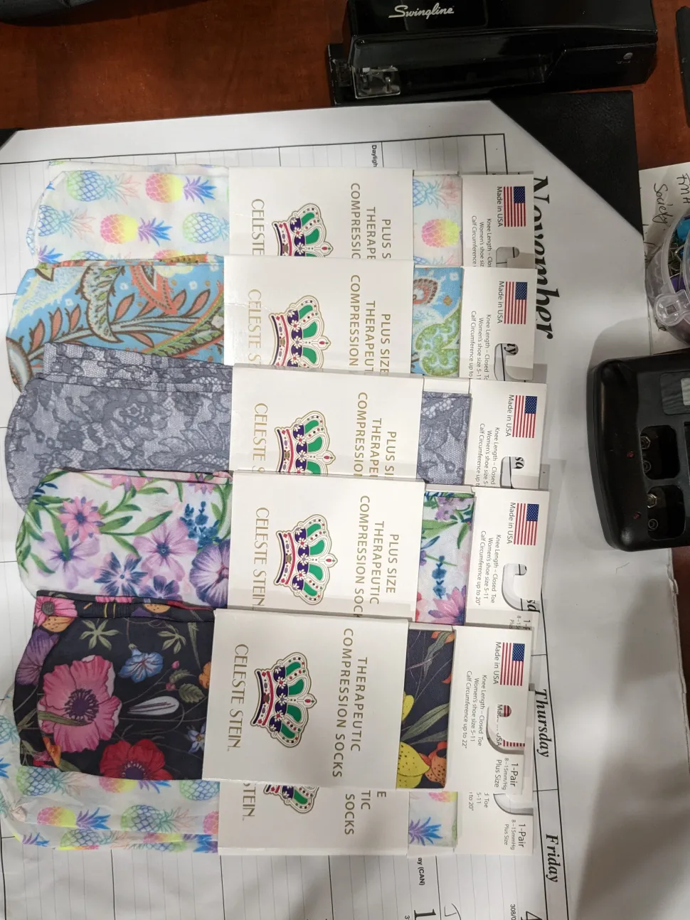 Plus Size Pretty Compression Socks, Look Cute while helping rescued animals!