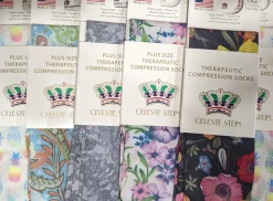 Plus Size Pretty Compression Socks, Look Cute while helping rescued animals!