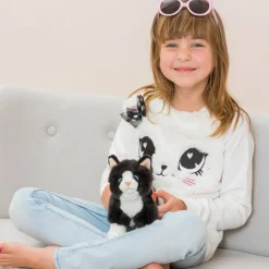 Plush Black and White Tuxedo Cat Standing 20 cm - plush soft toy by Teddy Hermann