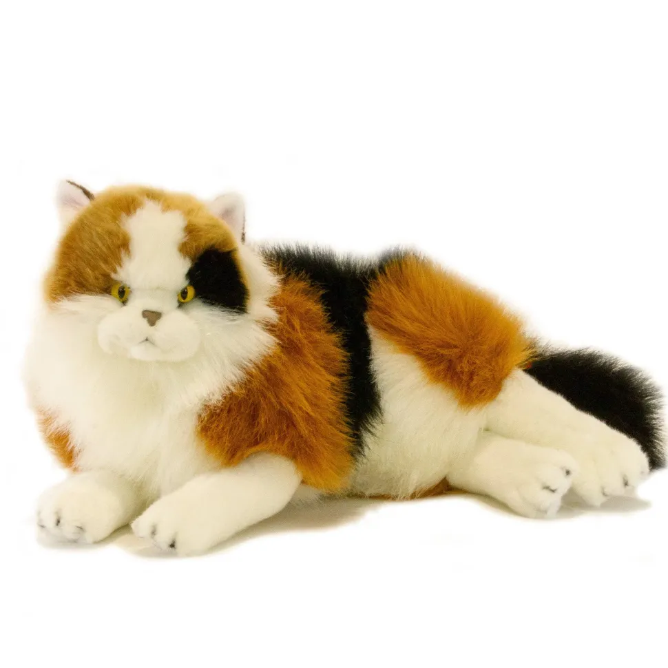 Plush Calico Persian Cat - 38cm Lying or Sitting
