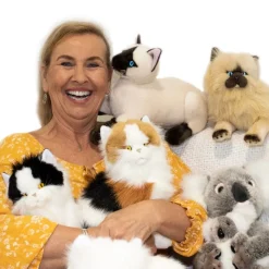 Plush Calico Persian Cat - 38cm Lying or Sitting