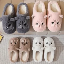 Plush Cat Slippers Super Soft & Comfortable