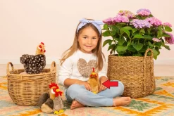 Plush Chickens Hen and Rooster Eco Friendly by Teddy Hermann Cute! brown 16 cm