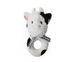Plush Cow Ring Rattle and Snuggler for Babies