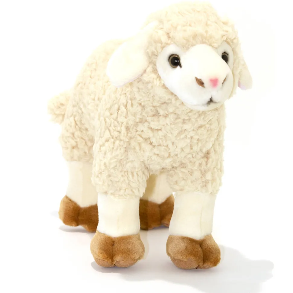 Plush Cream Sheep Size 22cm/8.7" Lifelike Handmade Eco Friendly
