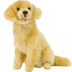 Plush Golden Retriever Stuffed Dog Lifelike Sitting Eco Friendly