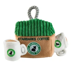 Plush Parody Pet Chew Toy Starbarks Coffee House for Dogs Fun Plush for Dog