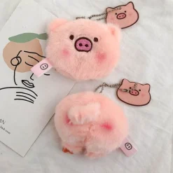 Plush Pig Butt and Face Key Chains Purse Decorations Pin