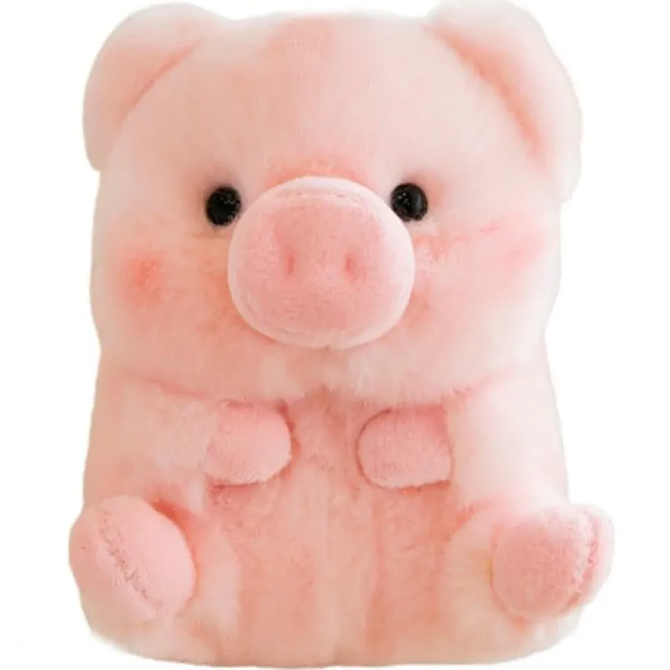 Plush Pig, Cow, Panda & Hamster Keychains Large 5.5" Stuffed Fat Animals