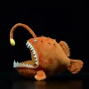 Plush Realistic Lantern Angler Fish Brown Stuffed Animal