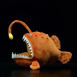 Plush Realistic Lantern Angler Fish Brown Stuffed Animal