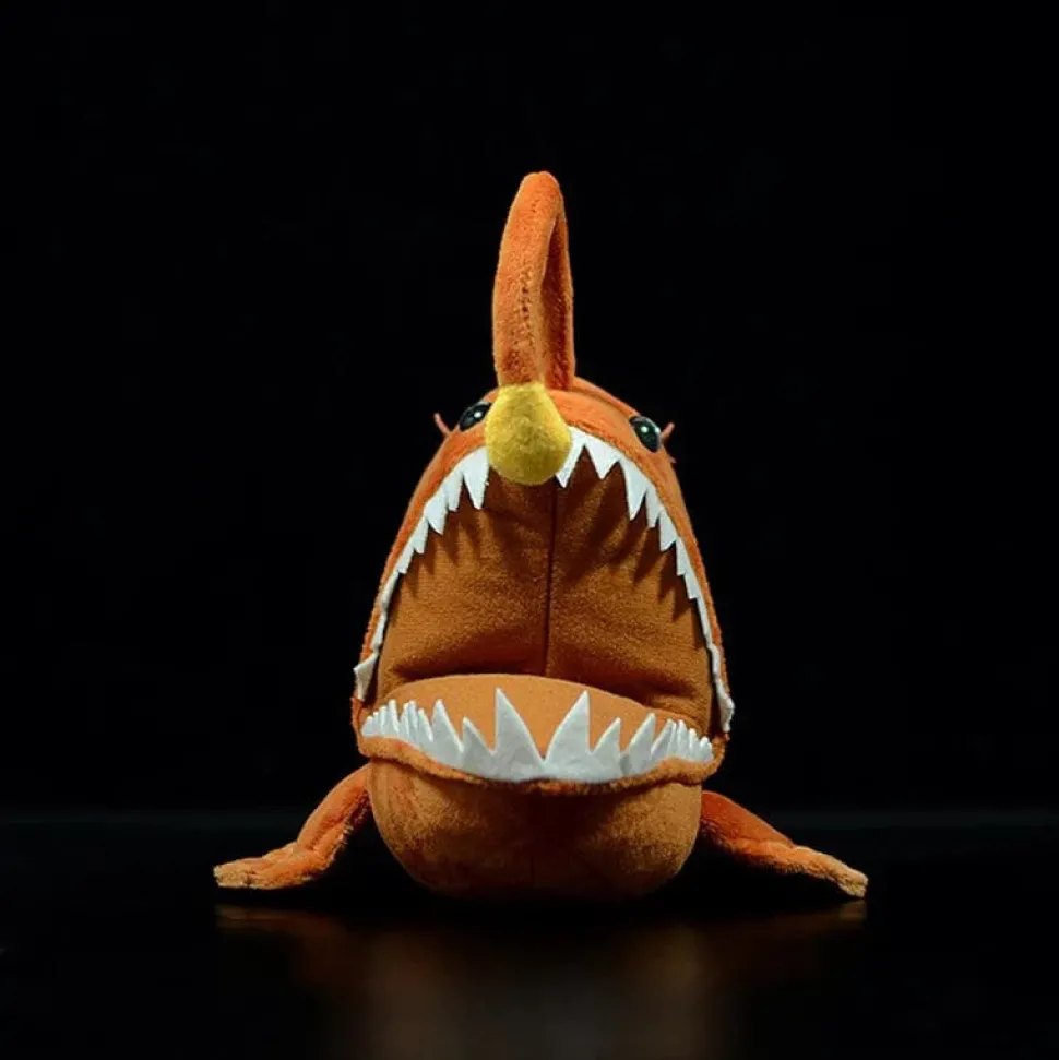 Plush Realistic Lantern Angler Fish Brown Stuffed Animal