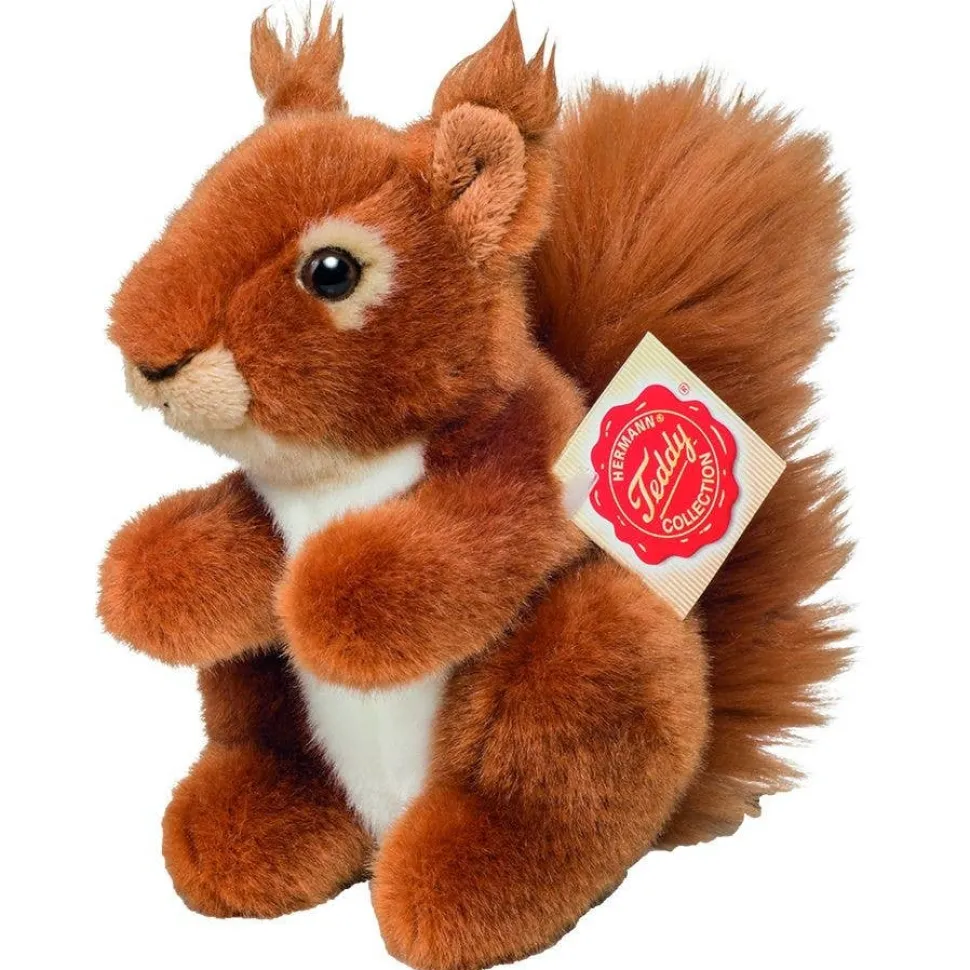 Plush Red Squirrel with Tufted Ears 14 cm - plush toy by Teddy Hermann