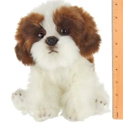 Plush Shih Tzu-Bentley by Bearington Stuffed Fluffy Brown & White Puppy Dog