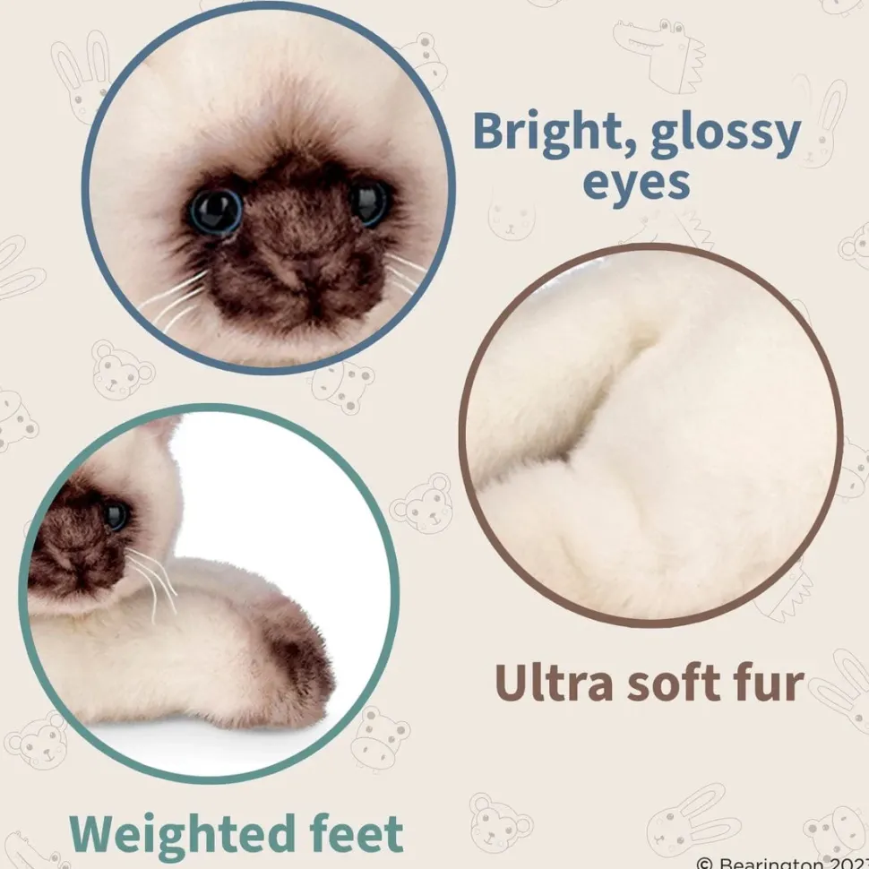 Plush Small Siamese Cat Floppy Lifelike and Loveable!