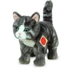 Plush Standing Grey and White Tabby Kitty Cat 20 cm - Teddy Hermann