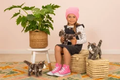 Plush Standing Grey and White Tabby Kitty Cat 20 cm - Teddy Hermann