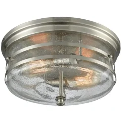 Port O'connor 2-Lght Flush Mount W/Glss