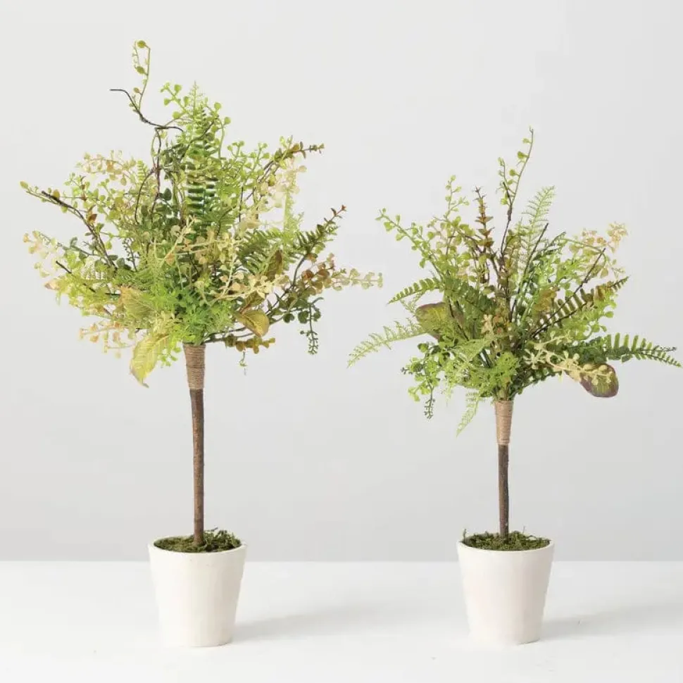 POTTED ARTIFICIAL TOPIARY SET OF 2 Made in the USA!