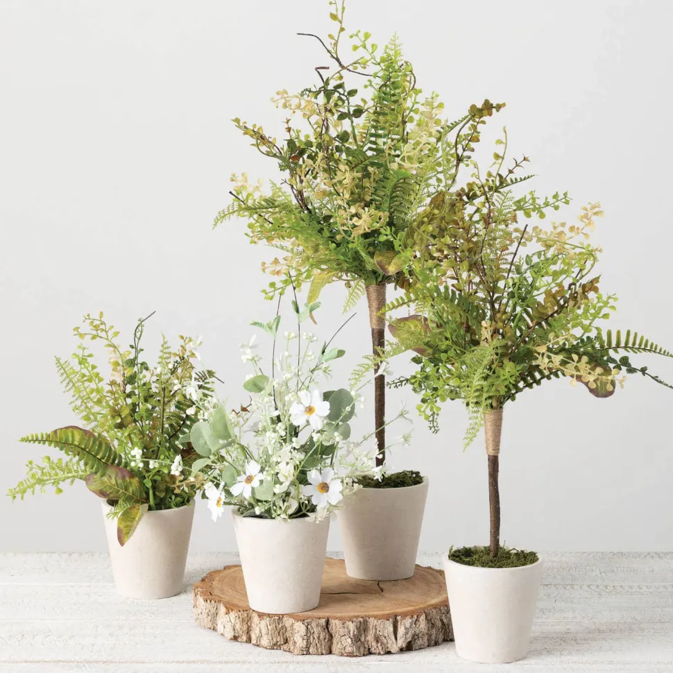 POTTED ARTIFICIAL TOPIARY SET OF 2 Made in the USA!