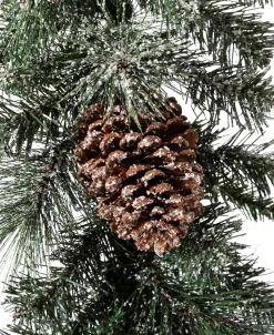 Pre-Lit Glittered Pine Cone Christmas Garland, with Warm LED Light