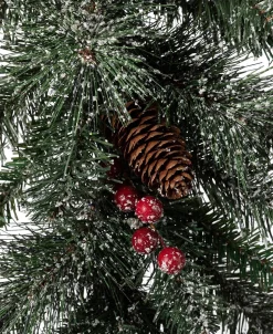 Pre-Lit Glittered Pine Cone Christmas Garland, with Warm LED Light