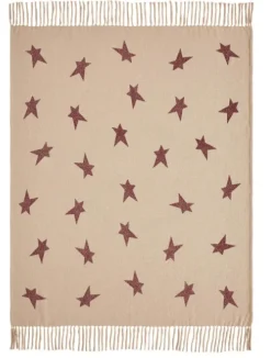 Primitive Star Woven Farmhouse Cozy Throw 50 X 60