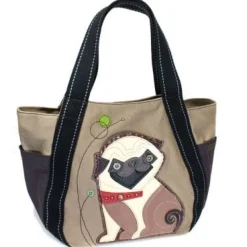 Pug Dog Canvas Tote Bag Large Chala-LAST ONE!