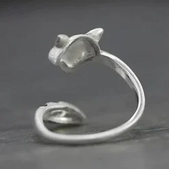 Raccoon Ring Silver Open Design, Cute!