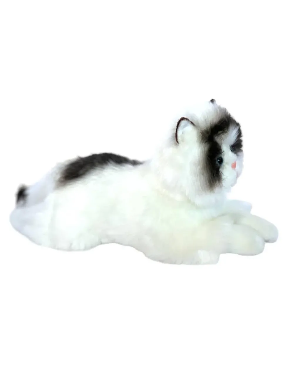 Ragdoll Cat Fluffy White & Black Kitten Stuffed Animal by Auswella 16" Plush