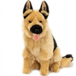 Realistic Large Black and Tan German Shepherd Sitting Pose Eco-Friendly Stella