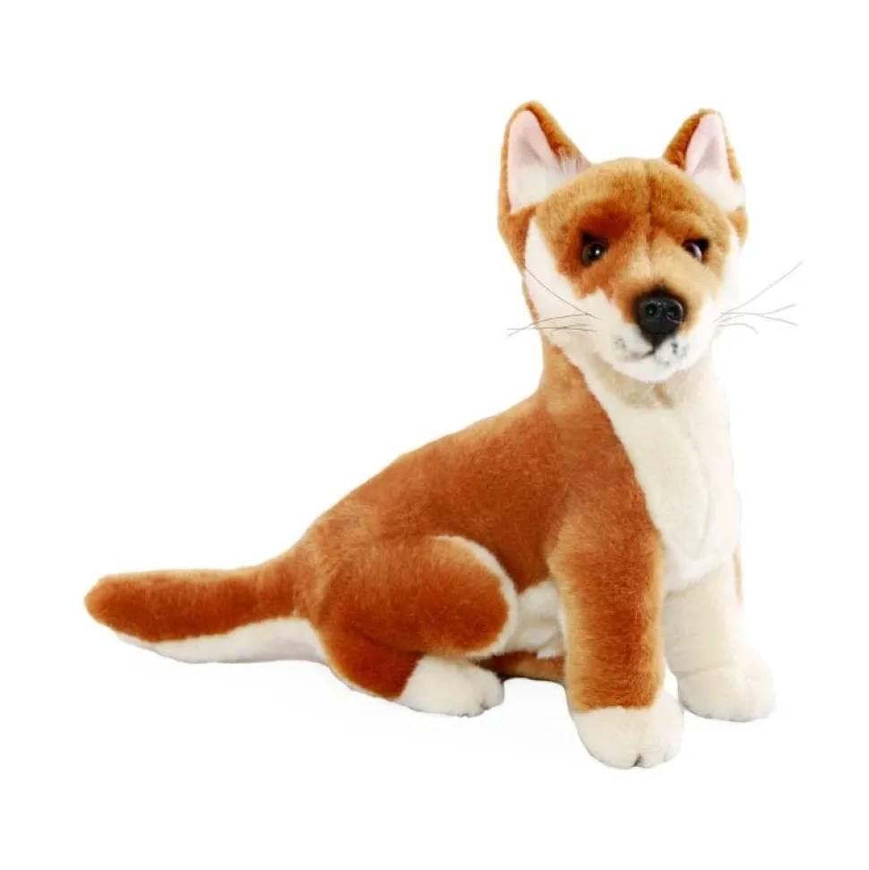 Red and Tan Australian Dingo Wild Dog Plush Toy Small Sitting
